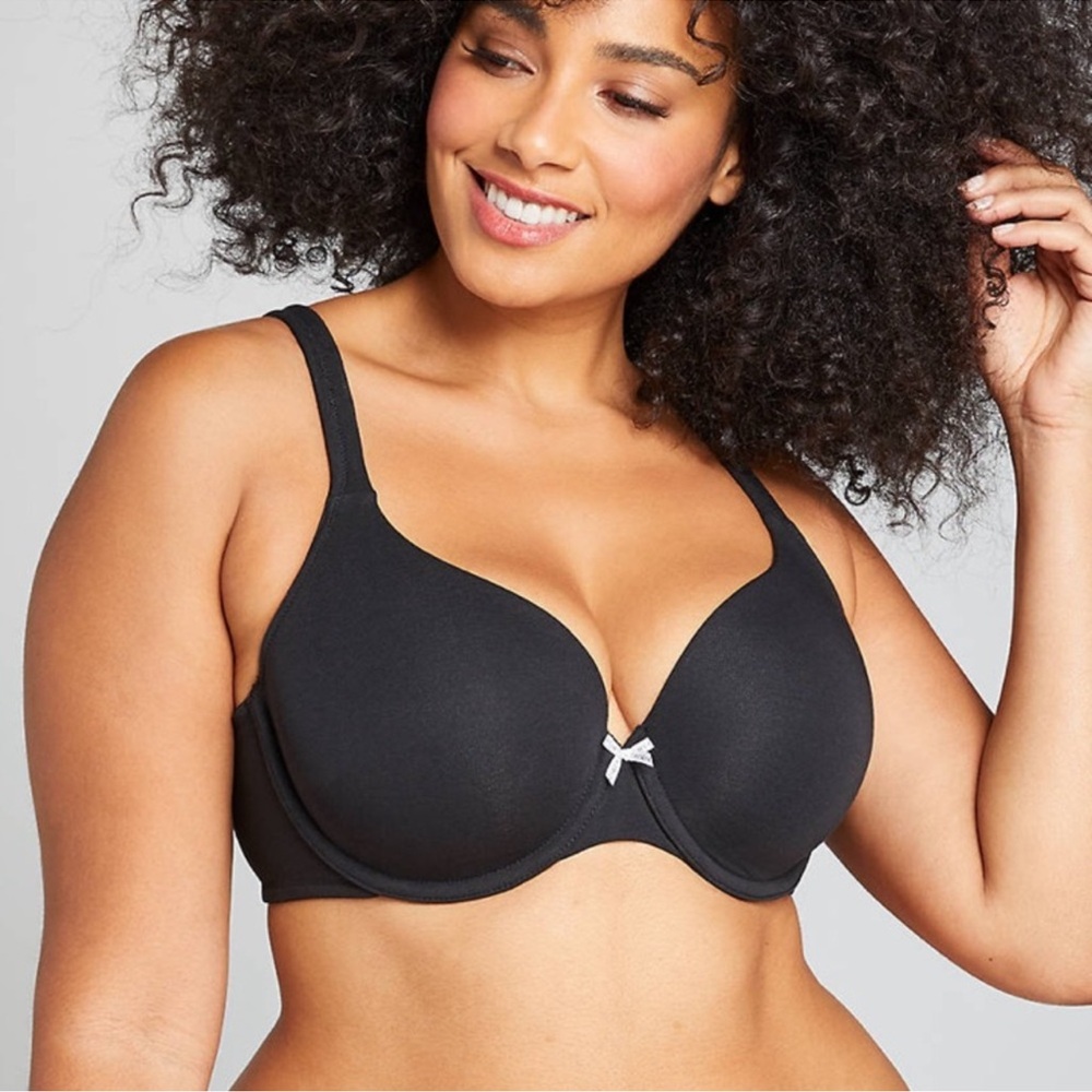 Lane Bryant Cacique Lightly Lined T-Shirt Bra Black size 40DDD